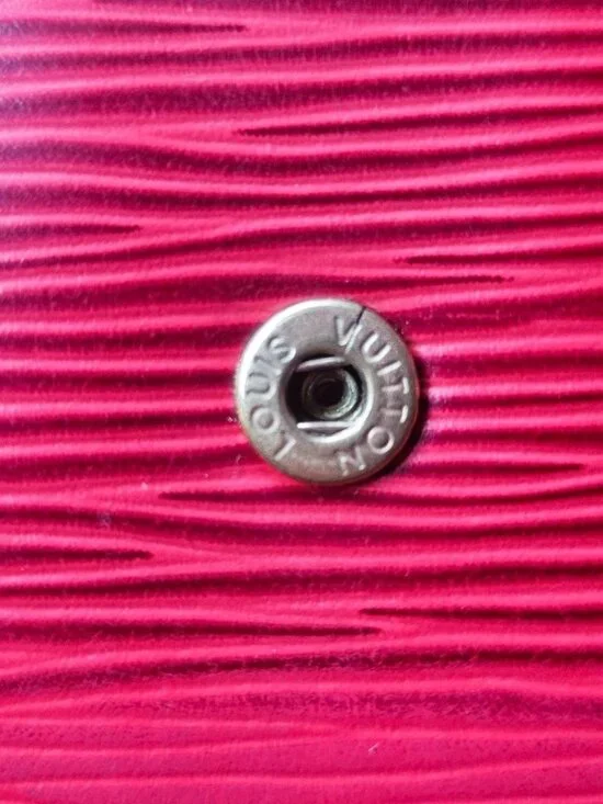 Vintage Louis Vuitton Wallet Card Holder Red Leather Tri Fold Purse Made France - Picture 8 of 12